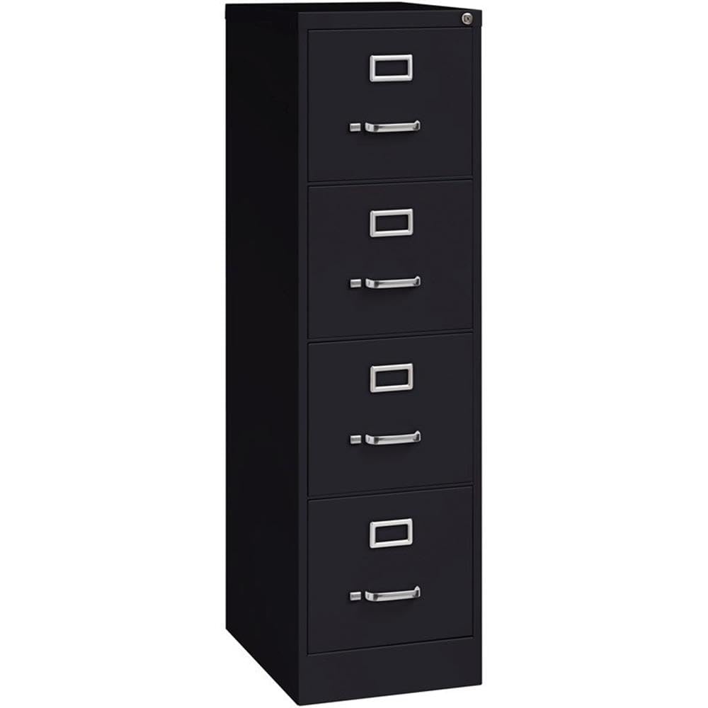 4 Drawers Black Metal Filing Cabinet W249279