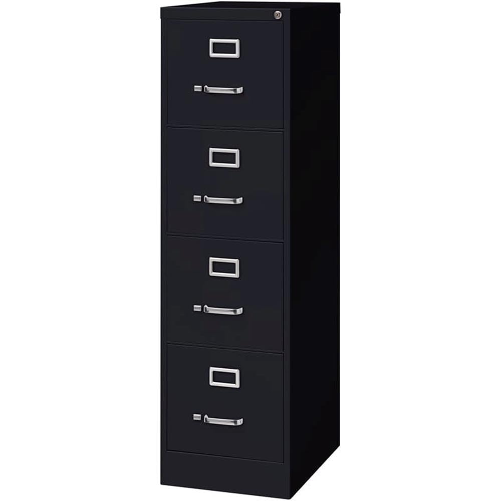 4 Drawers Black Metal Filing Cabinet W249279
