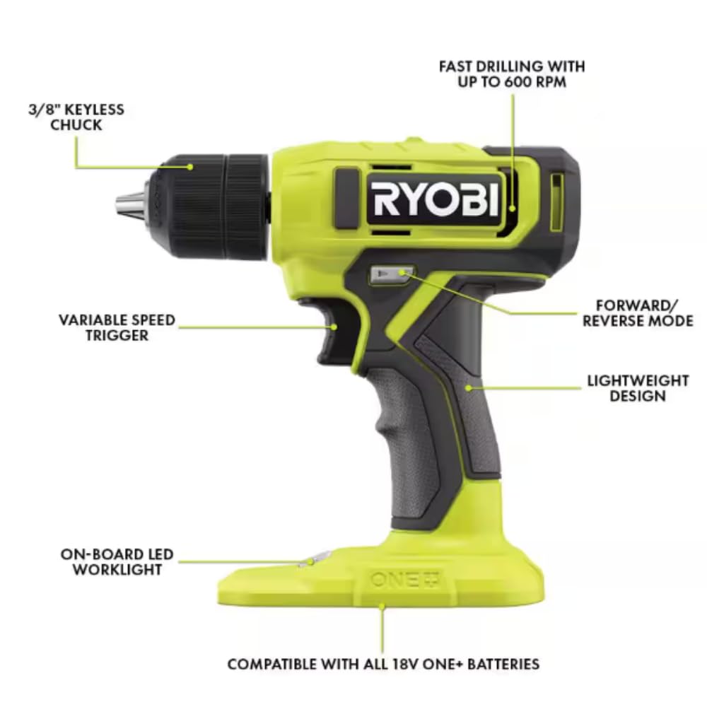 18V Drill Set with Battery, Charger, Bits & Bag C406