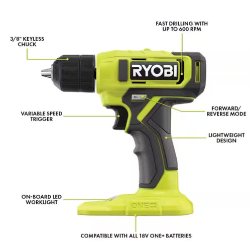 18V Drill Set with Battery, Charger, Bits & Bag C406