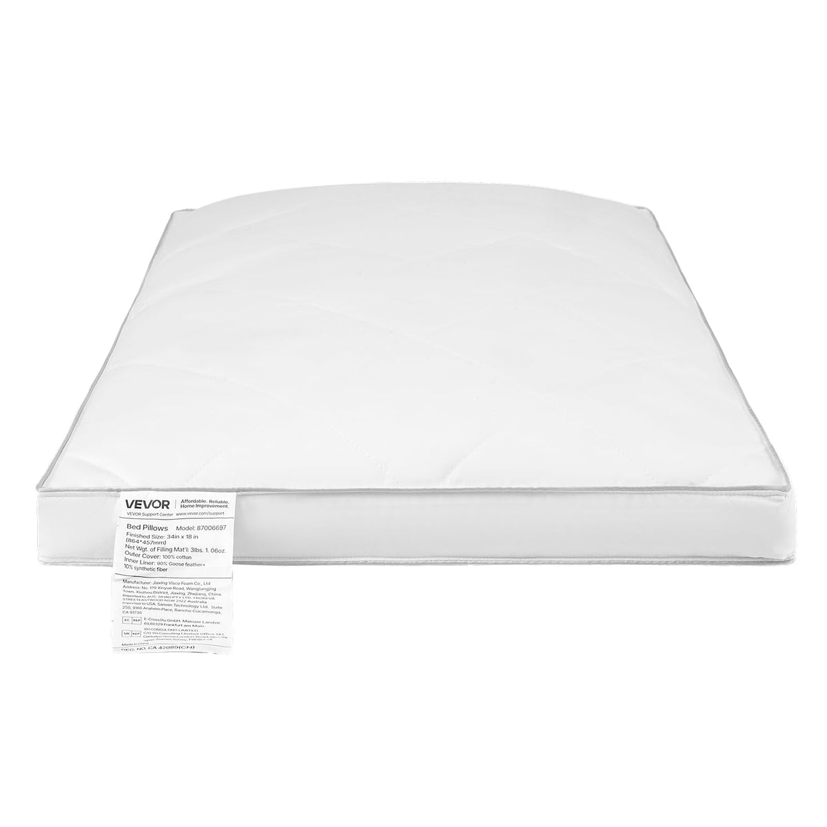 Queen Size White Set of 2 Bed Pillows R479
