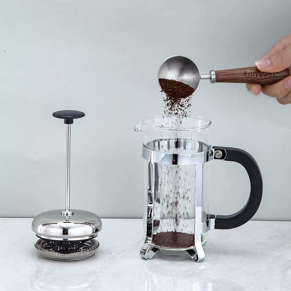 Stainless Steel French Press 12 oz with Measuring Coffee Spoon P170555