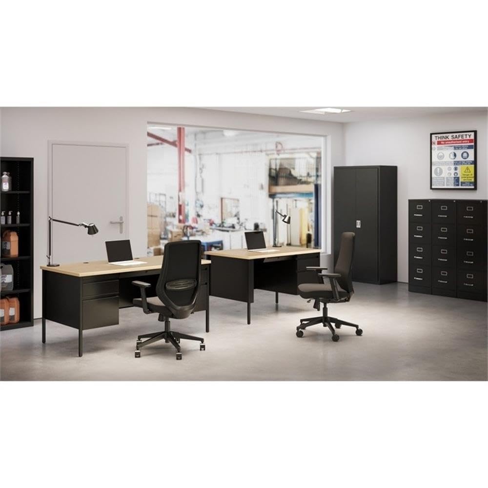 4 Drawers Black Metal Filing Cabinet W249279