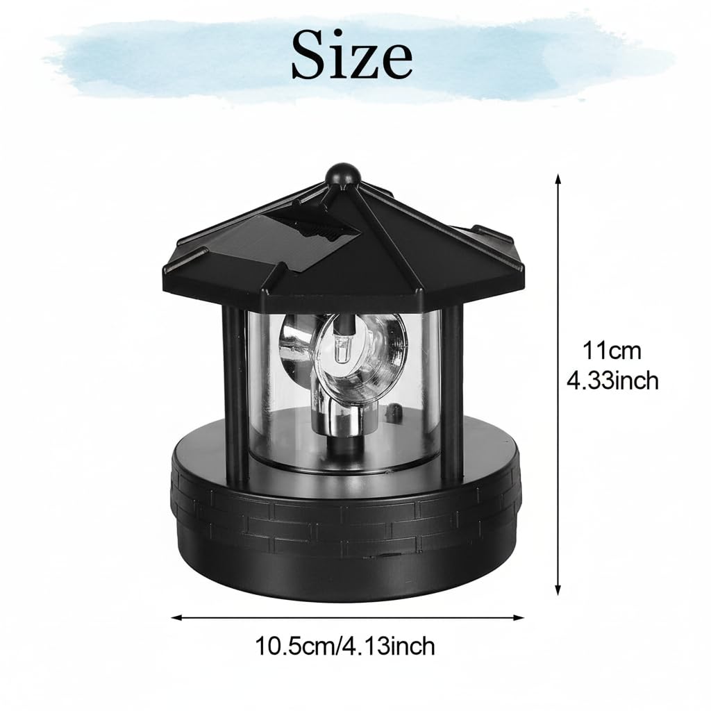 Solar Lighthouse Lamp with Rotating Beacon IP44 Waterproof LED Light G857514