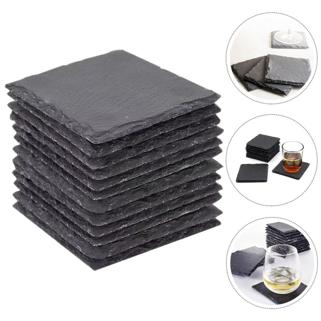 12pcs Natural Stone Coasters with Non Slip Bottom L776159