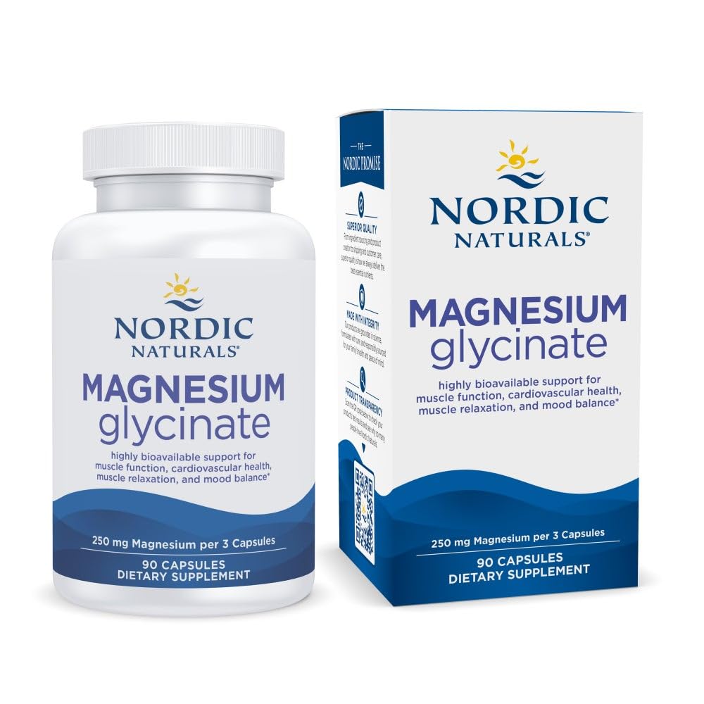 Magnesium Glycinate 250mg Vegetarian Capsules 90 Count J1824