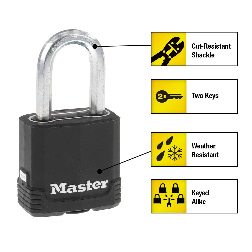 Heavy-Duty Keyed Outdoor Padlock 4-Pack Y845