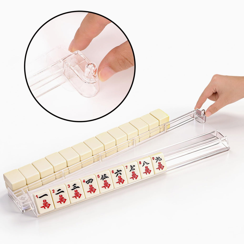 Set of 4 Clear Mahjong Racks with Pushers O9037