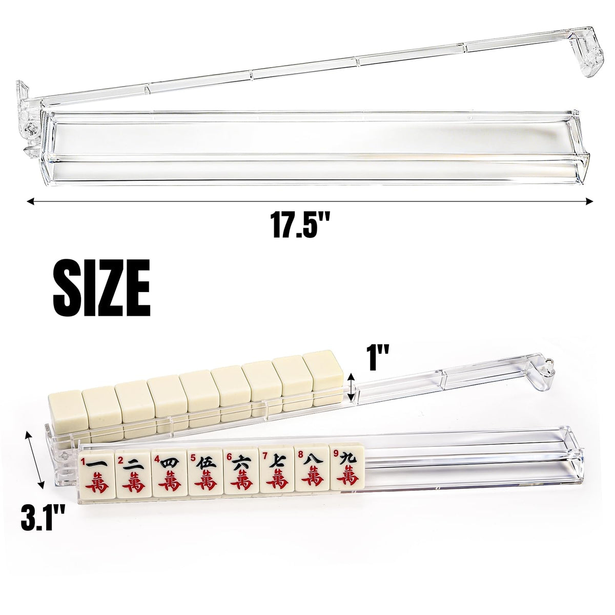 Set of 4 Clear Mahjong Racks with Pushers O9037