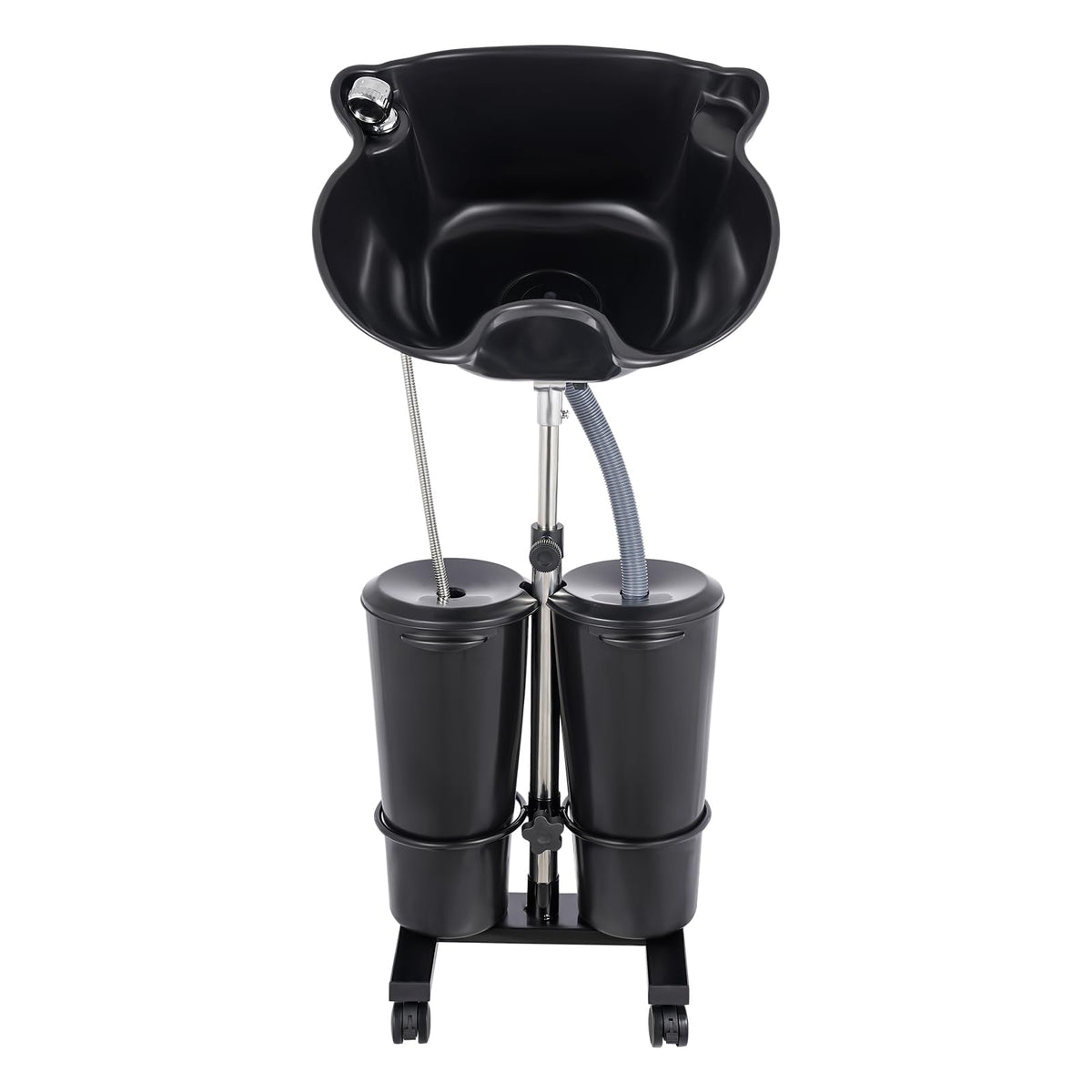 Portable Shampoo Basin with 2 Water Buckets Black N1171