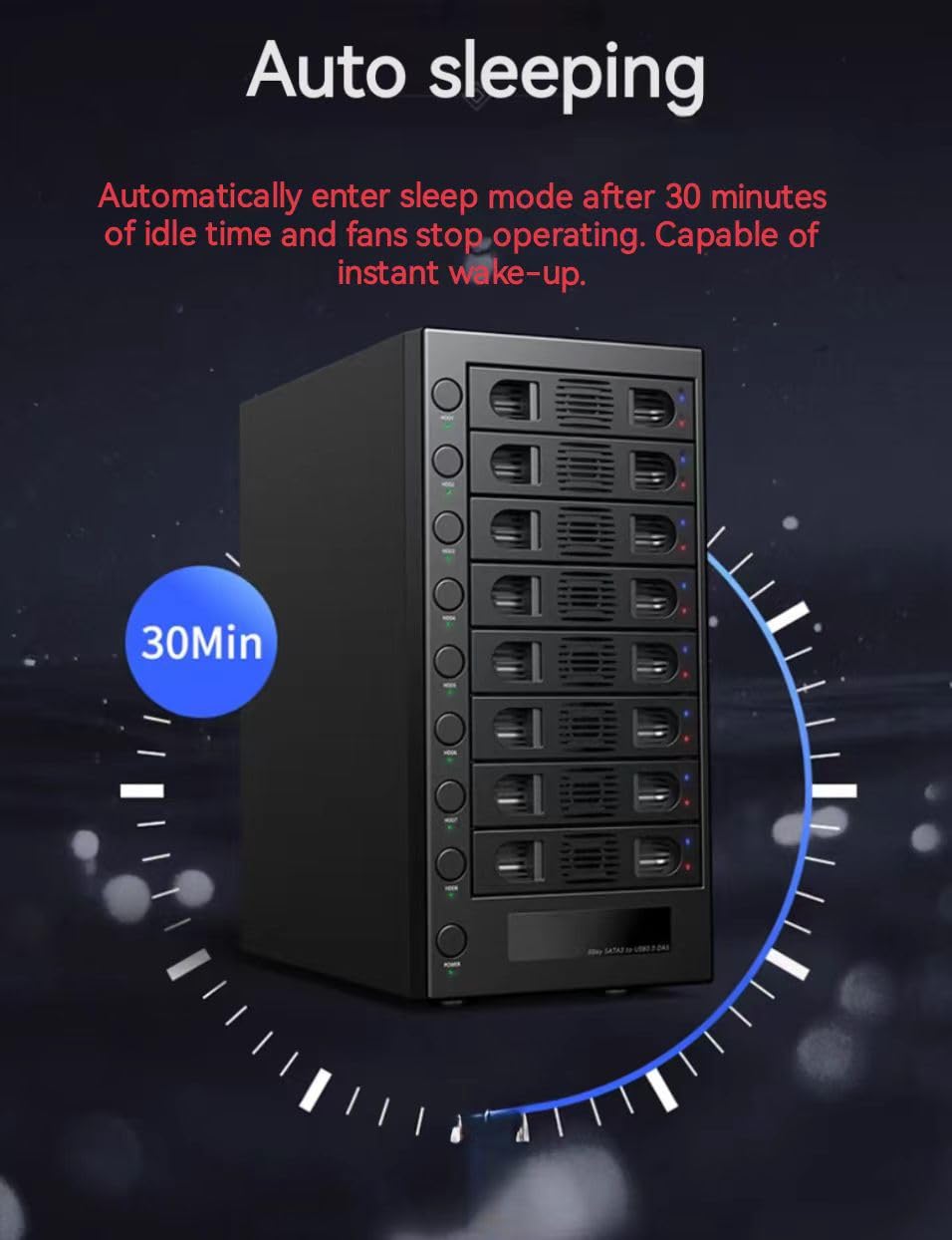 8-Bay Black Hard Drive Enclosure U547
