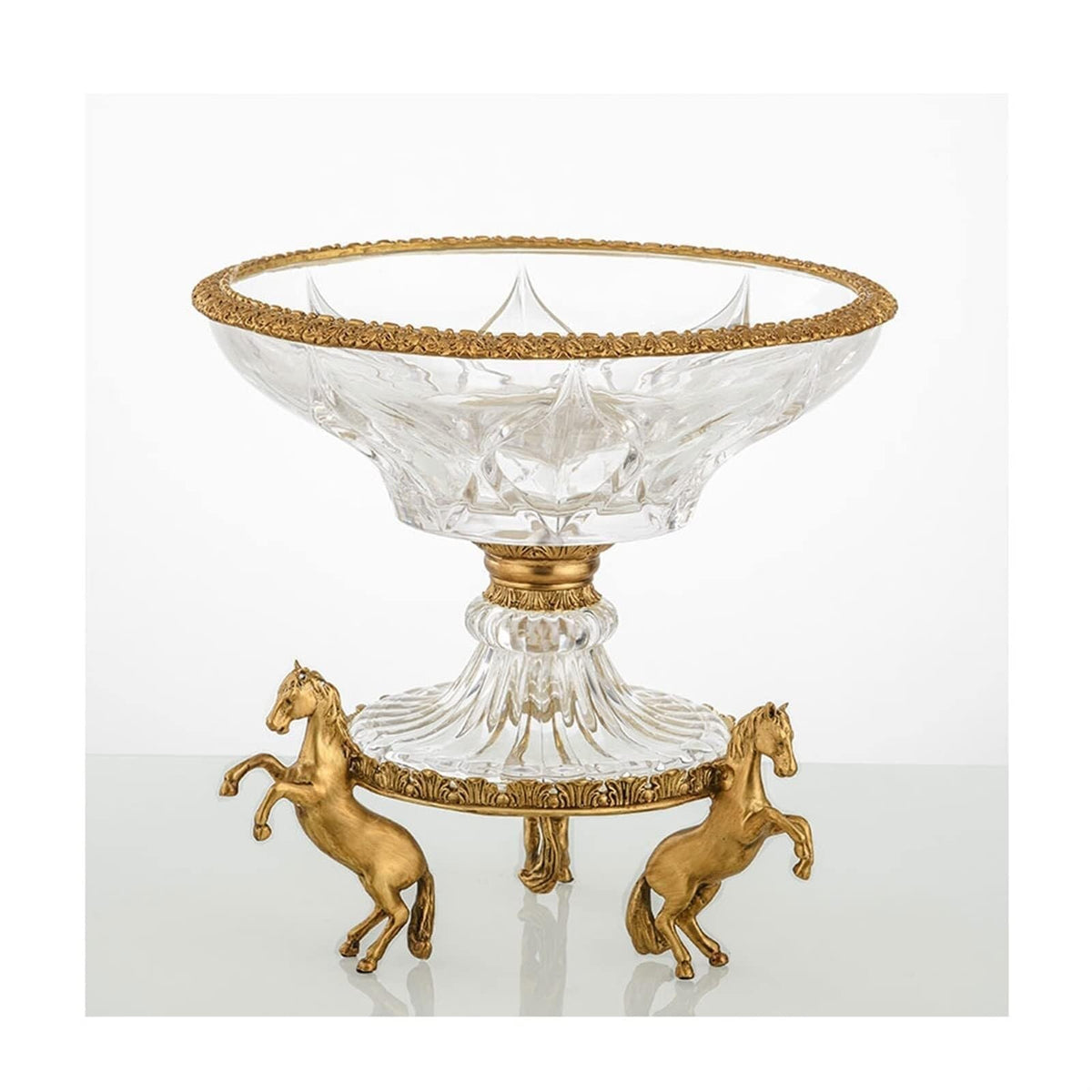 Glass Fruit Bowl with Copper Base Z25190