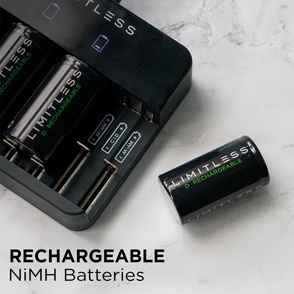 Rechargeable D Batteries 4-Pack O7144