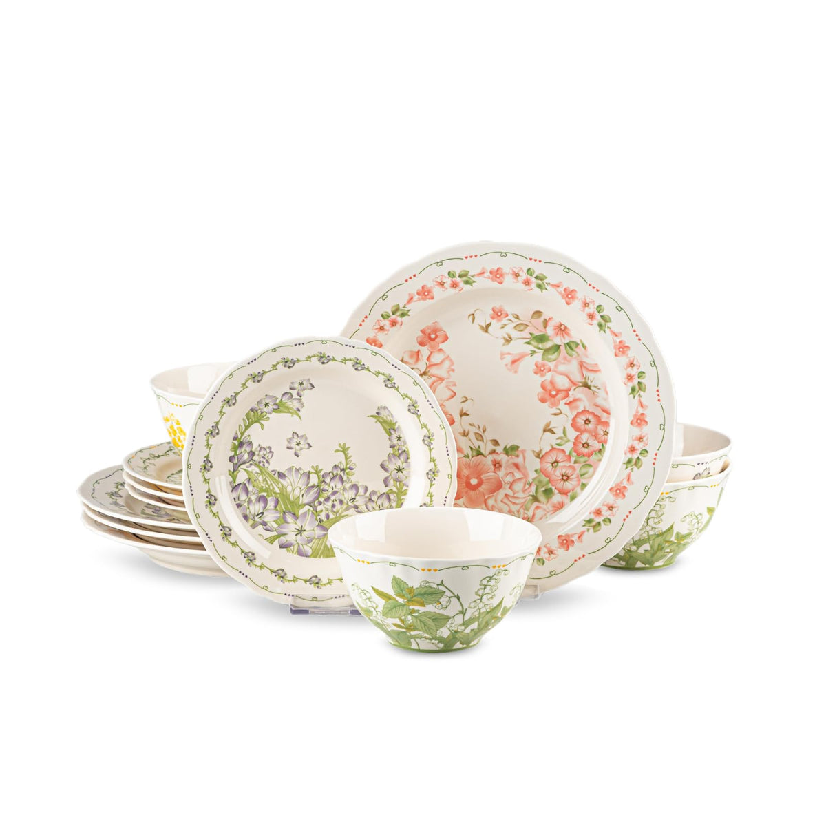 12-Piece Ceramic Dinnerware Set, Service for 4, Cream White K114415