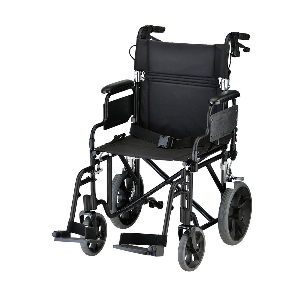 Lightweight Transport Chair with Locking Hand Brakes, Black P677328