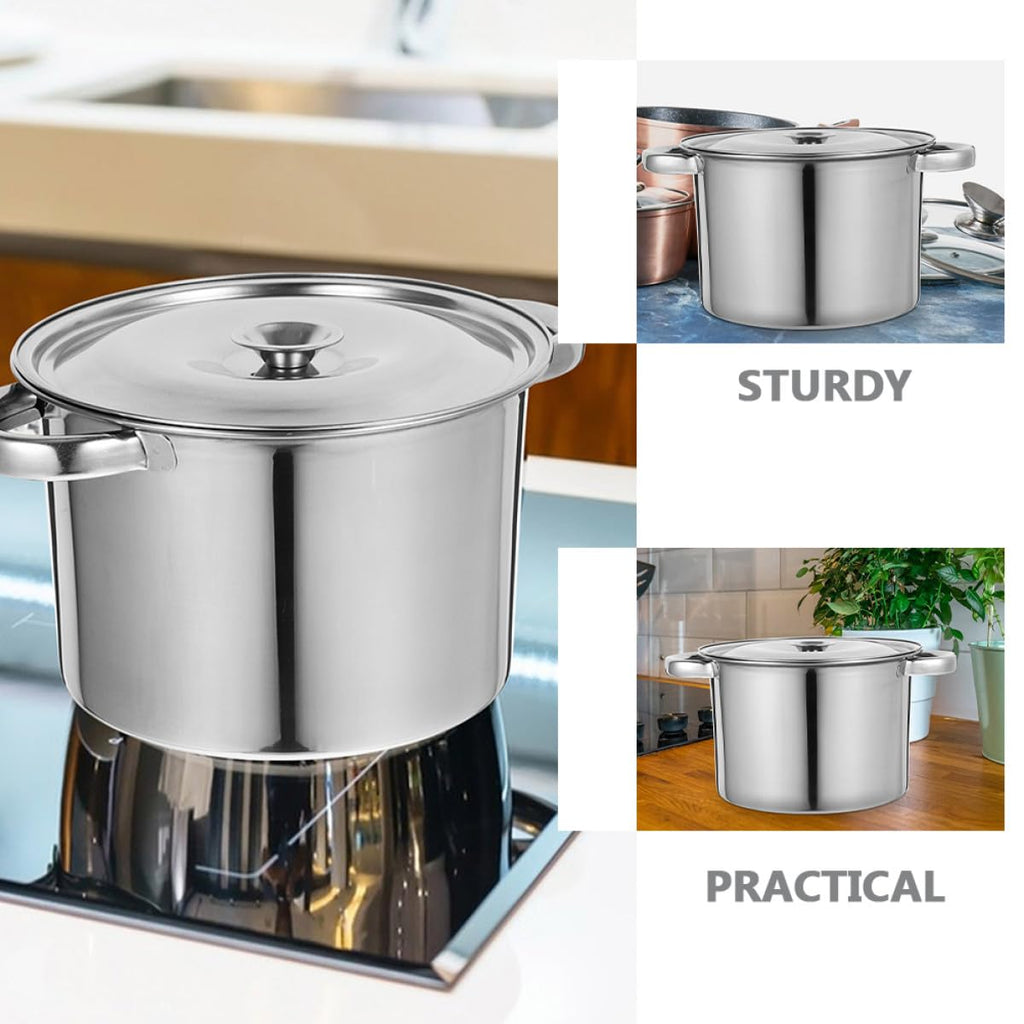 Stainless Steel Double Handle Stock Pot with Lid S187