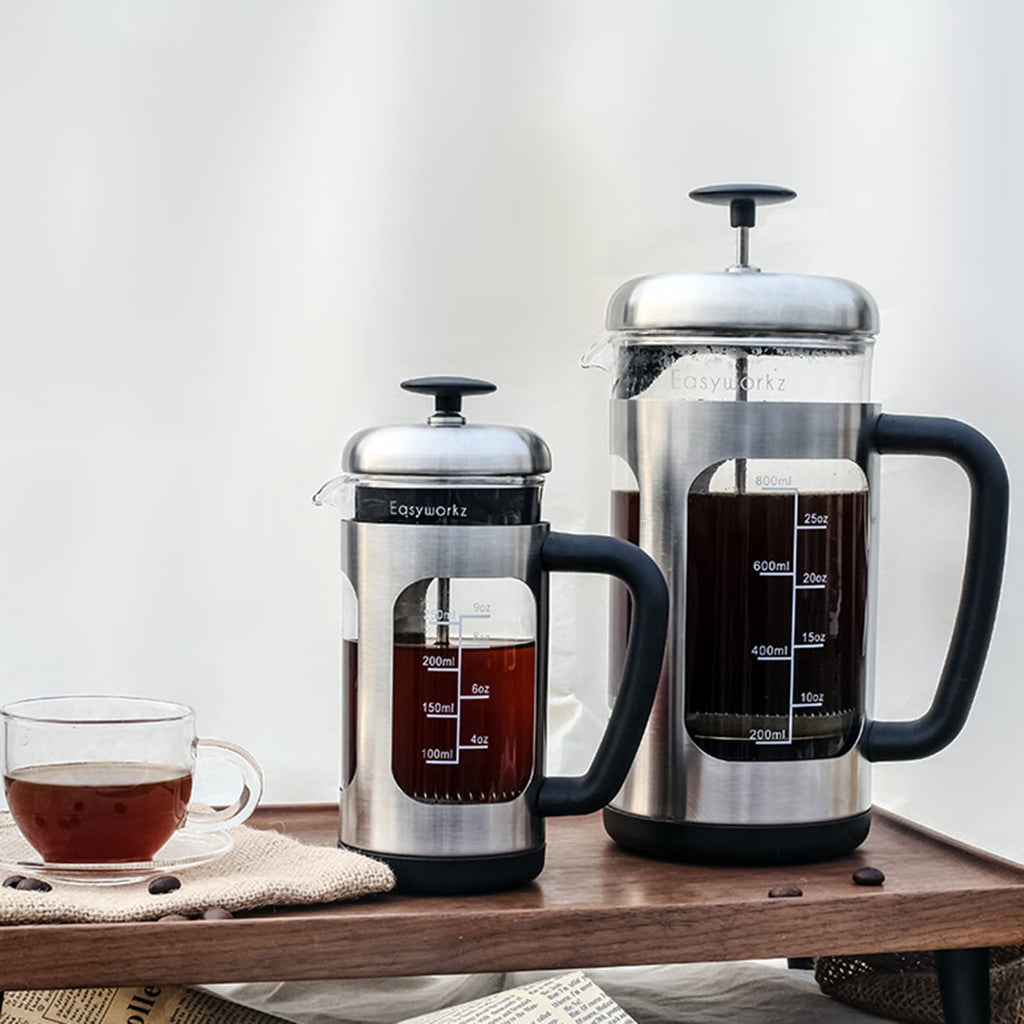 Stainless Steel French Press 12 oz with Measuring Coffee Spoon P170555