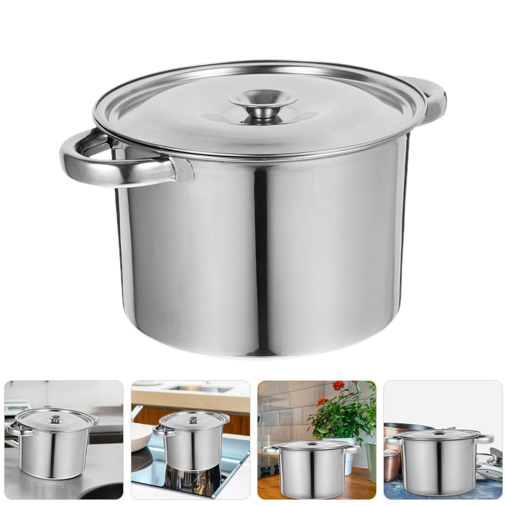 Stainless Steel Double Handle Stock Pot with Lid S187