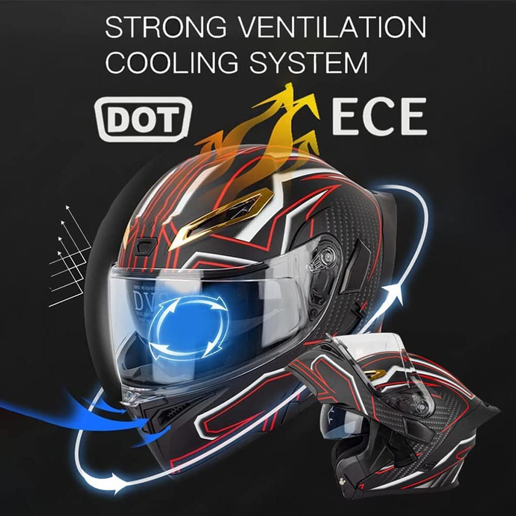Black Carbon Fiber Modular Motorcycle Helmet M99015