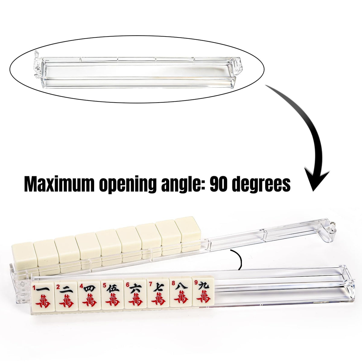 Set of 4 Clear Mahjong Racks with Pushers O9037