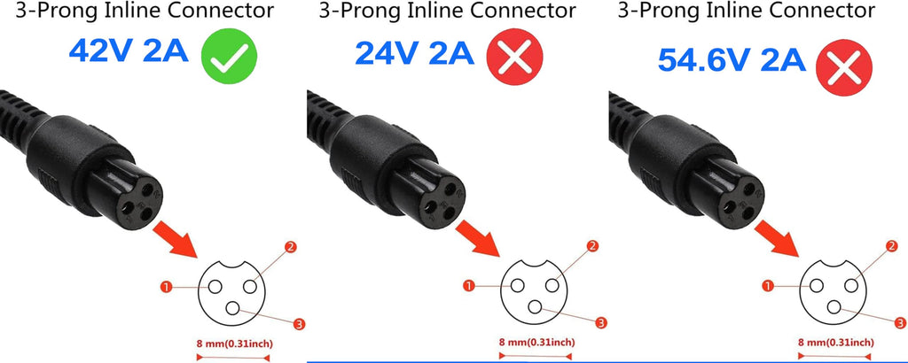 42V 2A Power Adapter with 3-Prong Inline Connector M278432