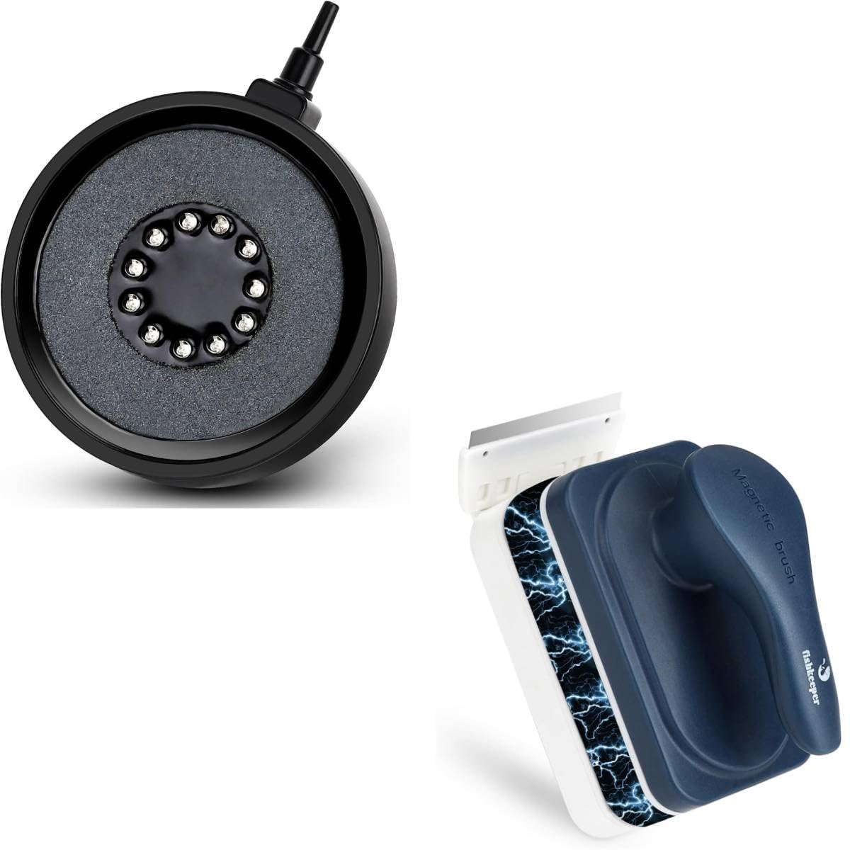 Aquarium Air Bubble Light and Magnetic Glass Clean Brush C804
