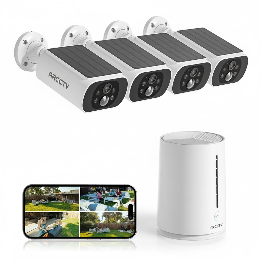 Solar Security Cameras Wireless Outdoor 4MP 2.5K HD F110146