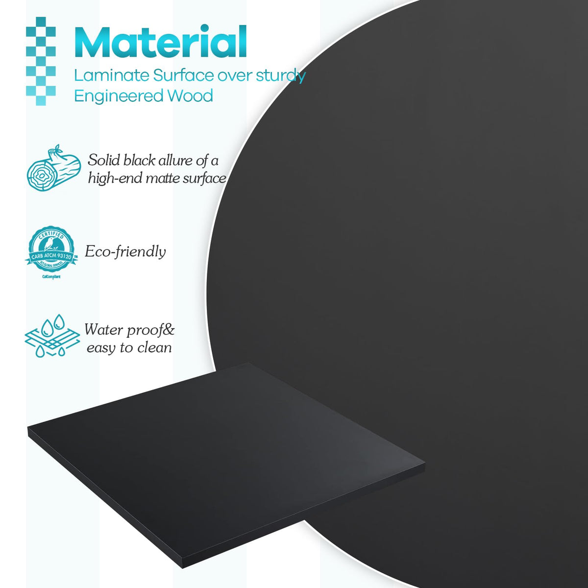 24 x 24 inches Square Melamine Table Top Pack of 2 O44304