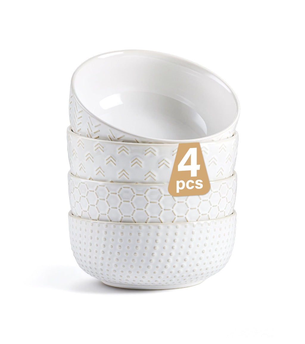 26 oz Ceramic Cereal Bowls Set of 4 H320530