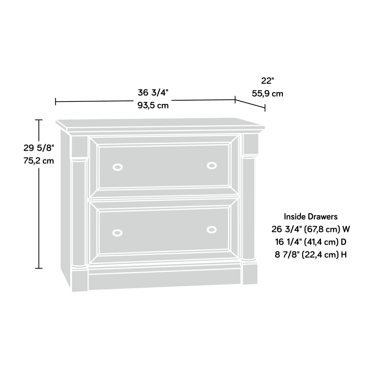 2 Drawer Lateral File Cabinet Q9663