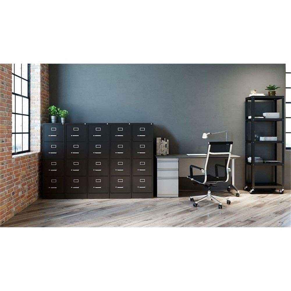 4 Drawers Black Metal Filing Cabinet W249279