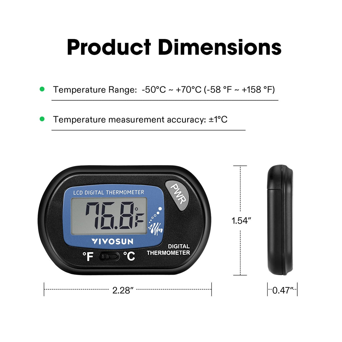 2-Pack LCD Digital Aquarium Thermometer H45282