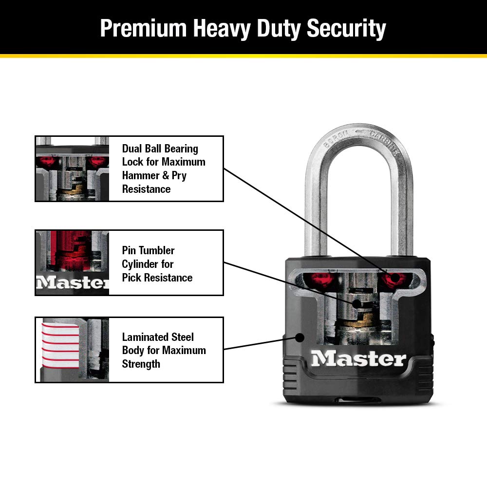 Heavy-Duty Keyed Outdoor Padlock 4-Pack Y845