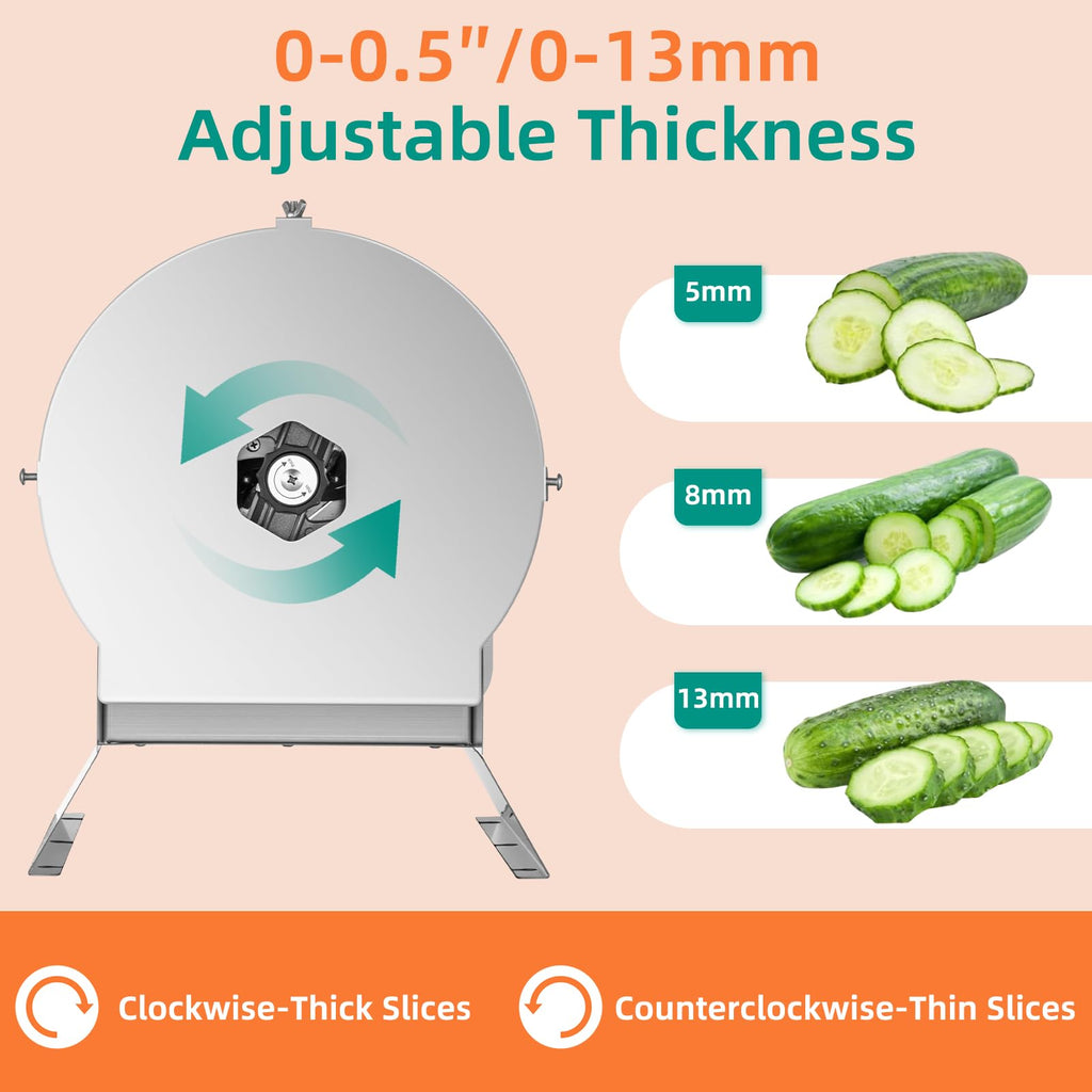 Electric Vegetable Slicer, Stainless Steel 2 IN 1 Manual & Electric Food Slicer U130705