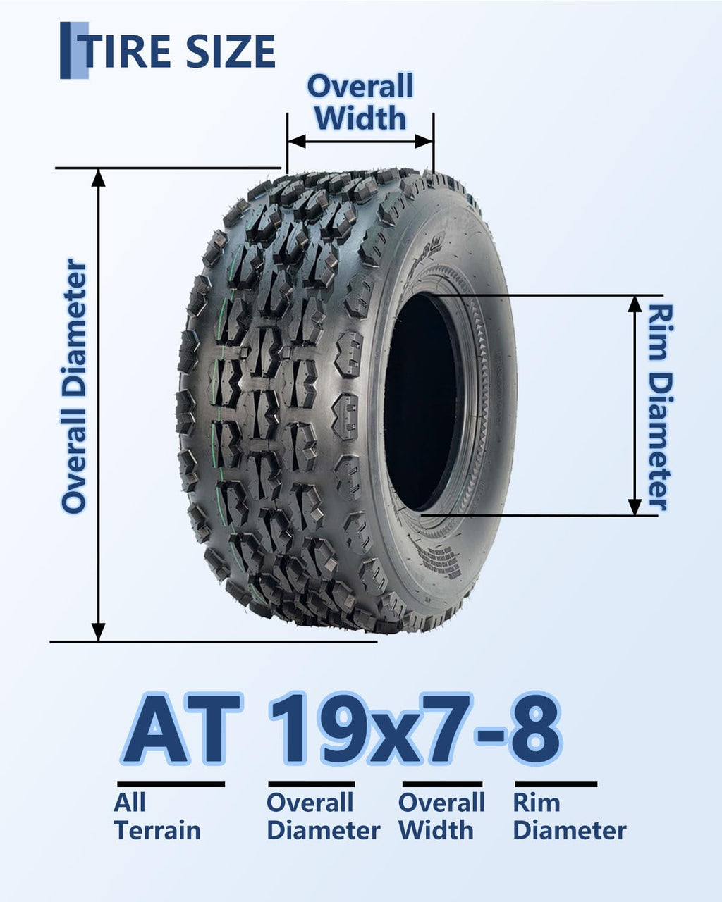19x7-8 4 Ply Tubeless All-Terrain Tires Set of 2 P99445