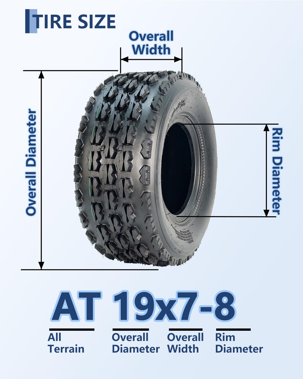 19x7-8 4 Ply Tubeless All-Terrain Tires Set of 2 P99445