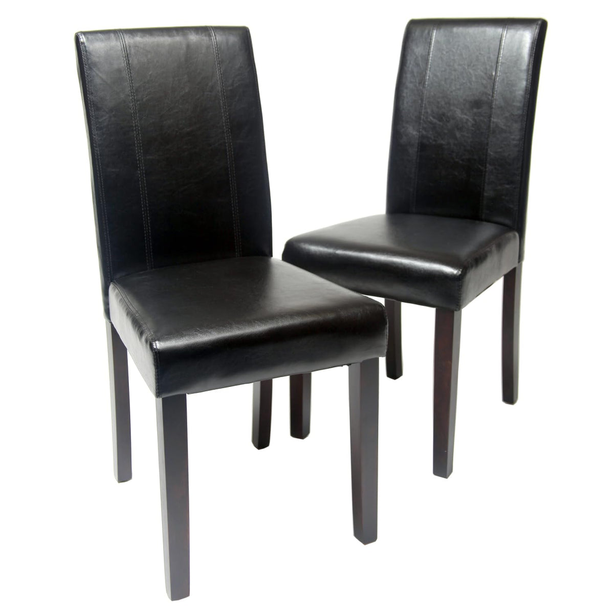 Solid Wood Leatherette Parson Chair Set of 2 K990