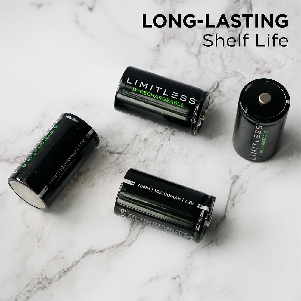 Rechargeable D Batteries 4-Pack O7144