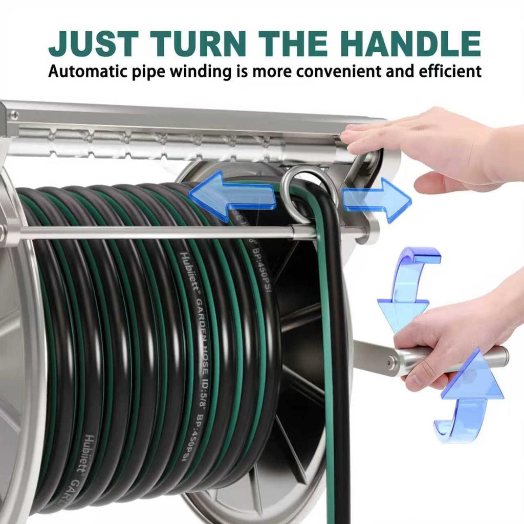 Stainless Steel Wall Mount Garden Hose Reel K29076