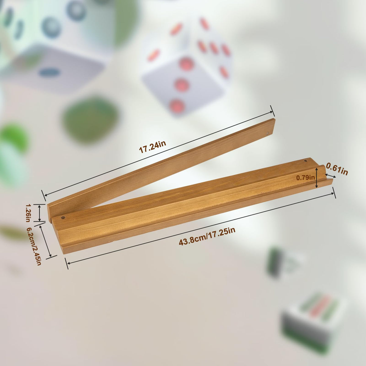 Wooden Mahjong Racks Set with Magnetic Pushers, 4 Racks & 4 Pushers B522