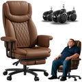 Big and Tall 500LBS Reclining Office Chair with Footrest X95553