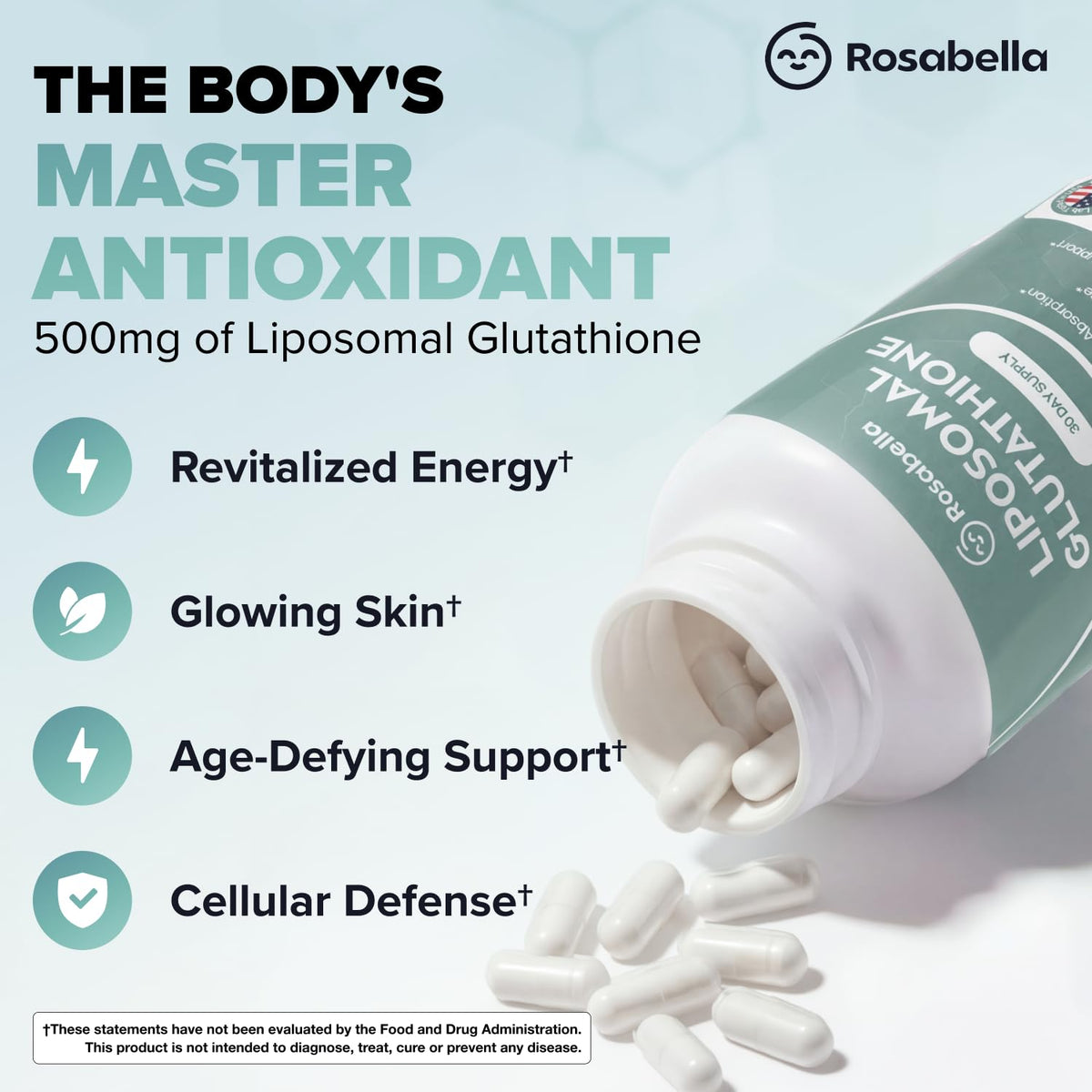 500mg Glutathione Supplement 60 Capsules Y135456