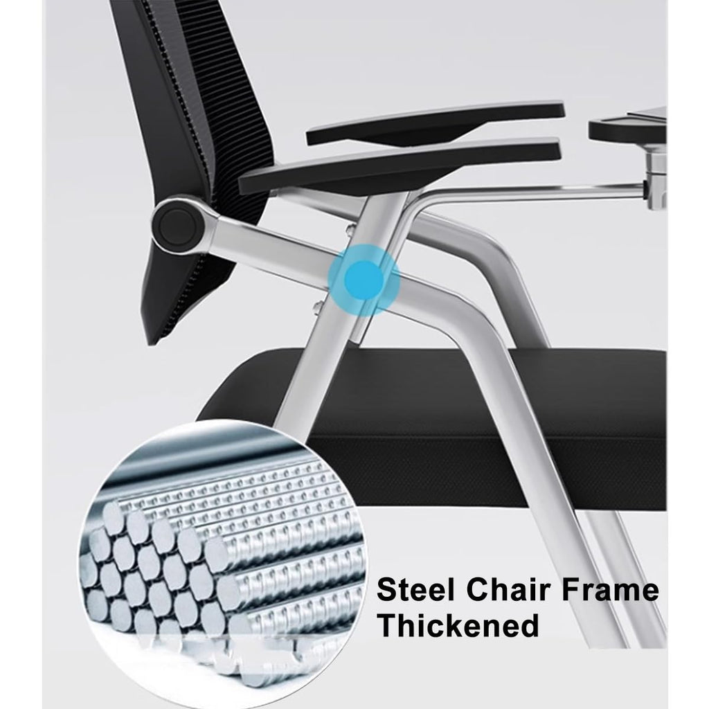Orange Mesh Stacking Chair with Desk R8986