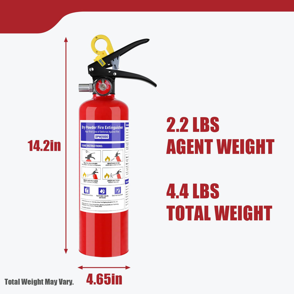 1 Pack 2.5 lb ABC Dry Chemical Fire Extinguisher with Bracket F412