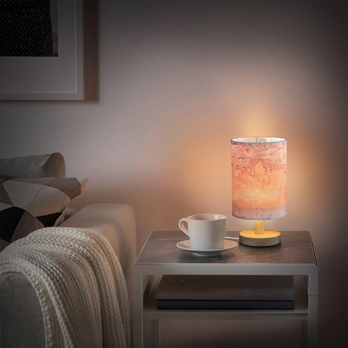 Pink Floral Bedside Table Lamp S931059