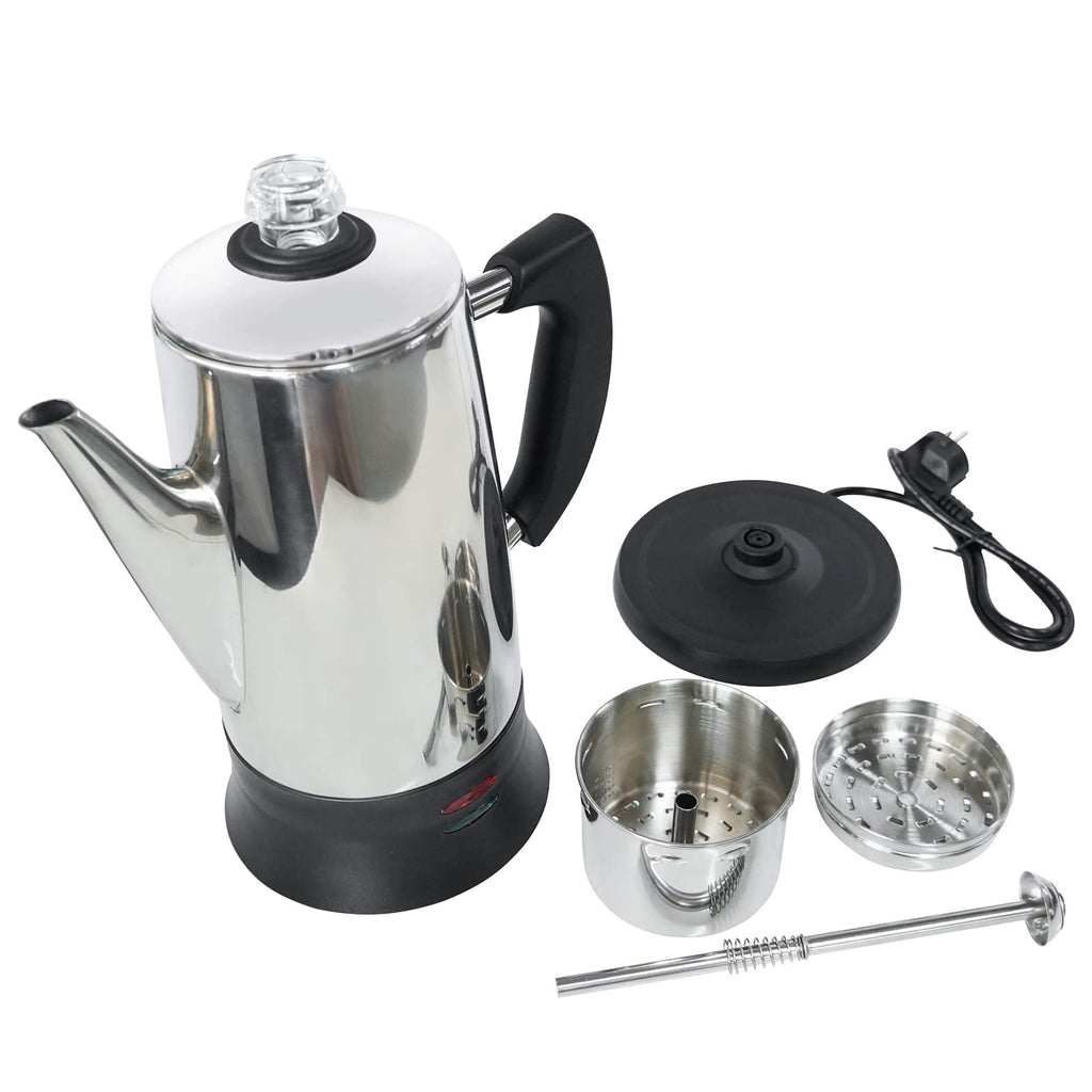 Electric Percolator Coffee Pot Stainless Steel 12 Cup R7871