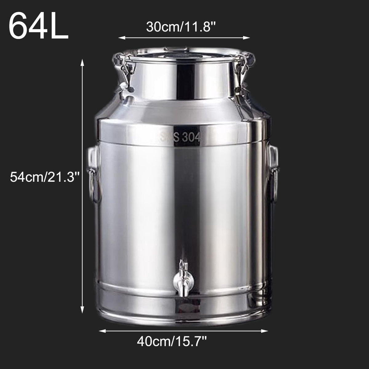 304 Stainless Steel Airtight Food Storage Container with Lid Faucet and Handles C672
