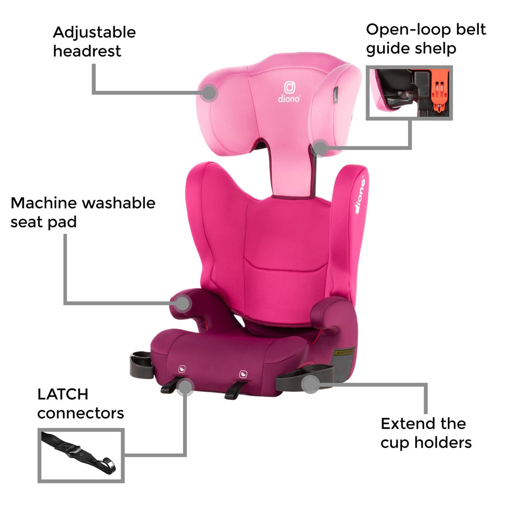 2-in-1 Belt Positioning Booster Seat, Pink Z30868