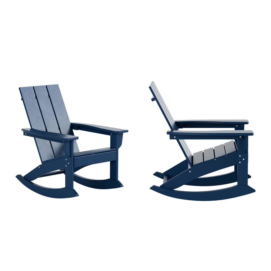 Navy Blue Poly Adirondack Chair Set of 2 T796821
