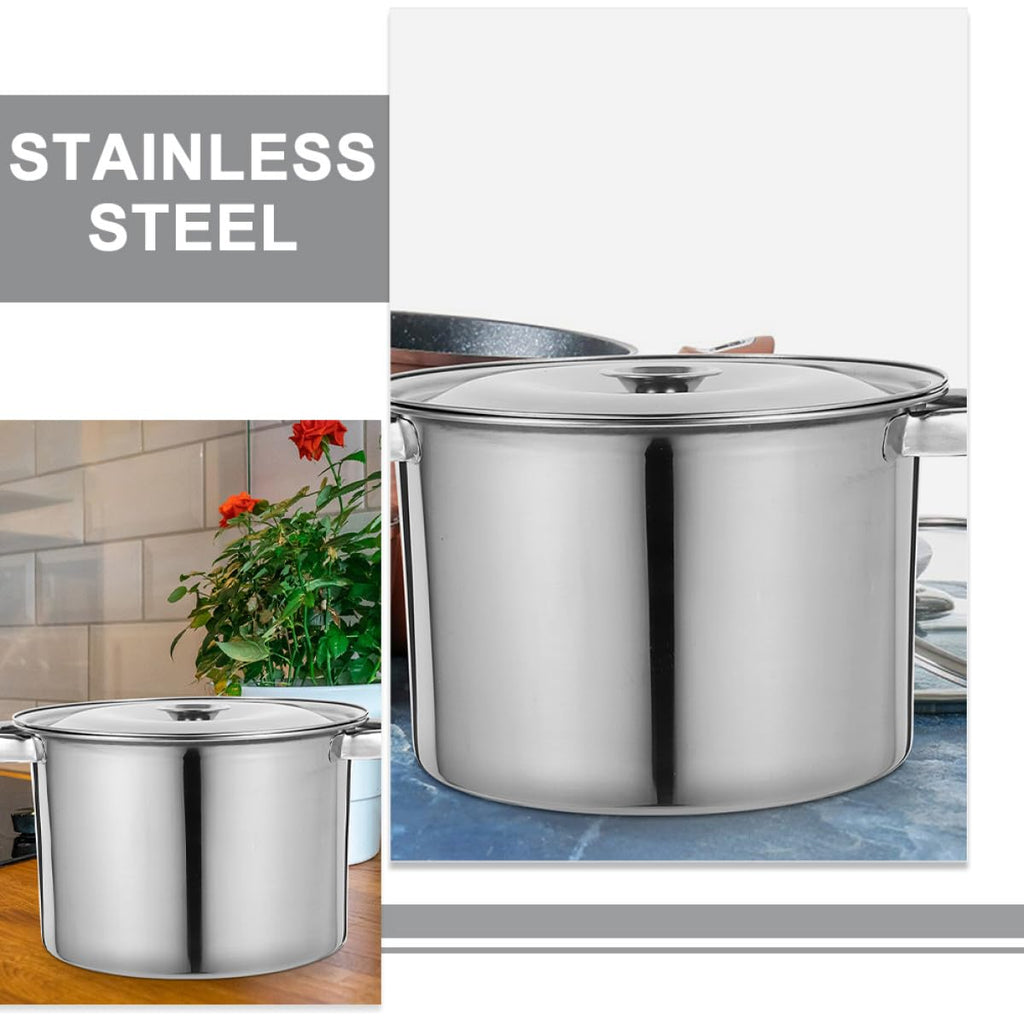 Stainless Steel Double Handle Stock Pot with Lid S187